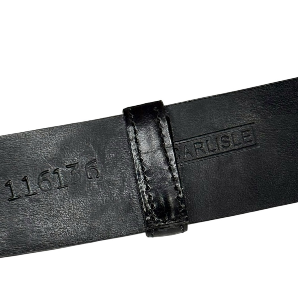 Carlisle Black Croc-Embossed Leather Belt with Sculptural Silver Buckle, Small - Picture 5 of 13